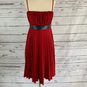 My Michelle red beaded with pleats dress